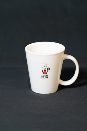 COFFICO CUPS AND SAUCERS - WHITE