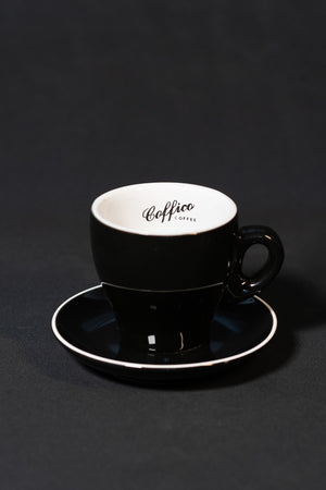 COFFICO CUPS AND SAUCERS - BLACK