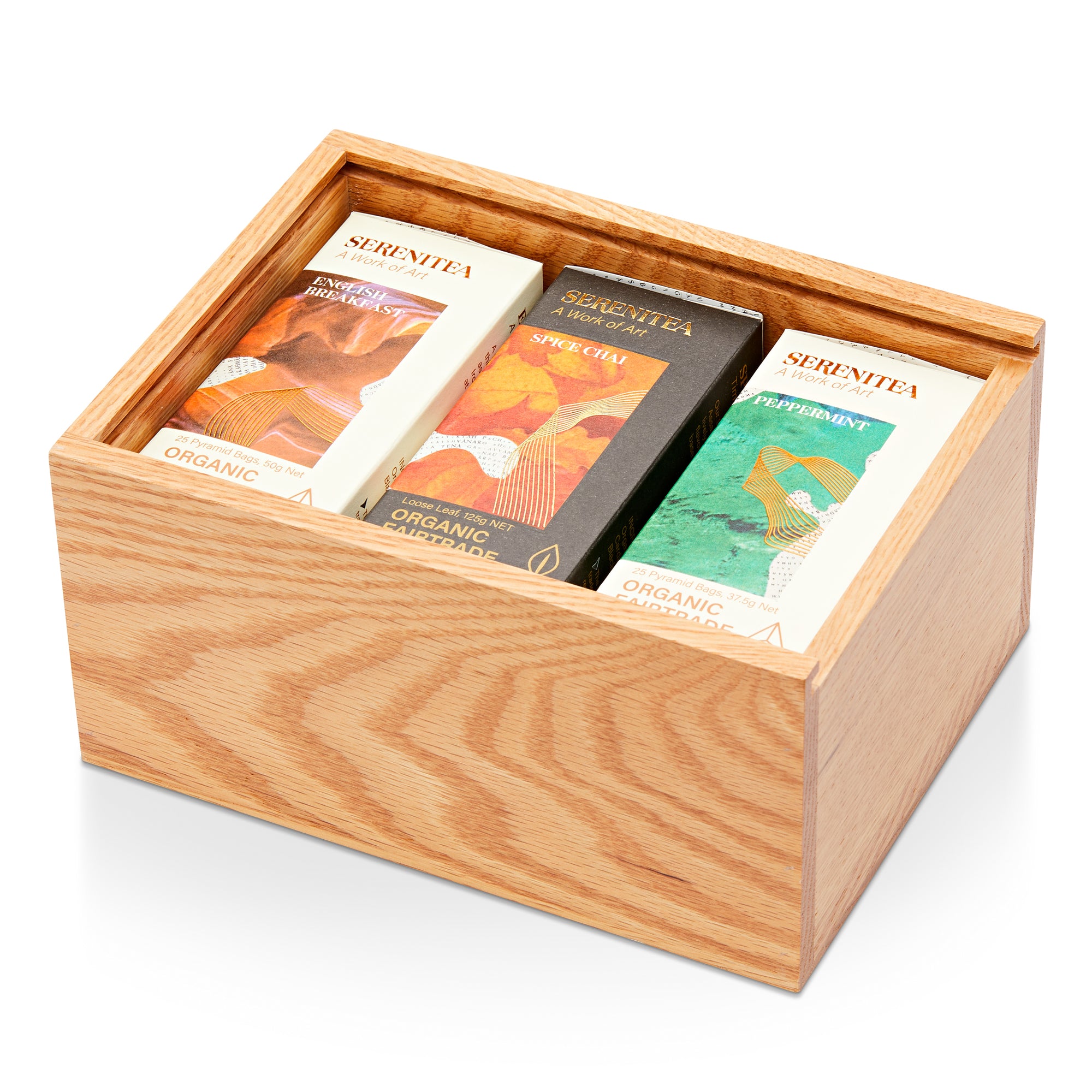 Wooden Gift Box Filled with 3 retail boxes